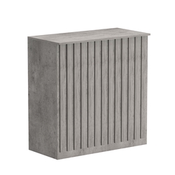 Торговый стол-прилавок широкий с планками серии ПРИЛИВ №20, Бетон Чикаго светло-серый F186 ST9