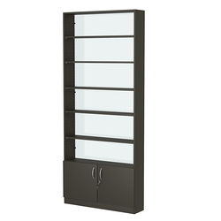 Стеллаж из ДСП с 5-ю полками 200x900 мм серии LEVEL-5 №10-1 (З/C - СТЕКЛО), Черный