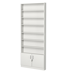 Стеллаж из ДСП с 6-ю полками 100x900 мм серии LEVEL-6 №8 (З/C - ДВП), Белый