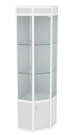 Витрина из профиля пятигранная угловая №1 , Серый