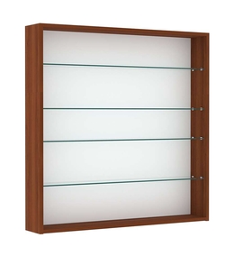 Витрина настенная №4-1Г открытая с прозрачными полками, Орех