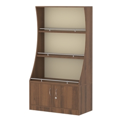 Стеллаж Гарант низкий №2-2-900-О с ограничителями, Орех + Крем Вайс