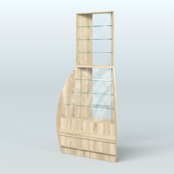 Витрина внешний угол БРИЗ №3, Дуб сонома