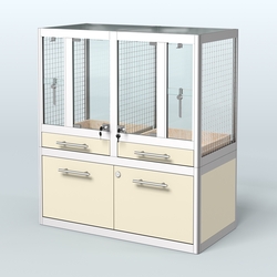 Витрина низкая для продажи птиц в зоомагазин серии ЖАКО-01, Крем Вайс