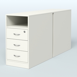 Тумба приставная/опорная двойная, Белый