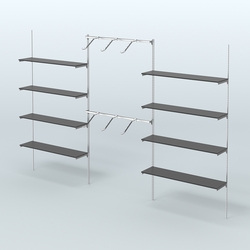 Neo Fix №11 с полками из ДСП и хромированными поручнями (3600 мм), Черный