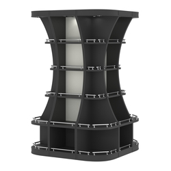 Островной высокий стеллаж ГАРАНТ №7-О с ограничителями, Черный и Белый