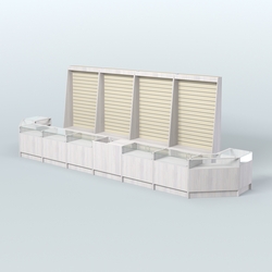 Торговый Островок "Эконом" №7 (12, 4 кв.м), Ясень Анкор светлый и Крем Вайс