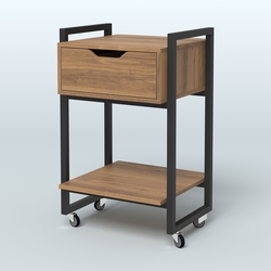 Тумба Европа мобильная с ящиком и полкой, Орех