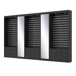 Комплект витрин под очки №11+1+11+1+11 (открытый доступ), Черный