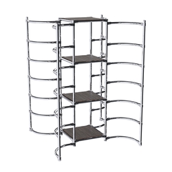 Хромированное вешало ДУГА №3-3 с полками ДСП 16 мм, Дуб Венге