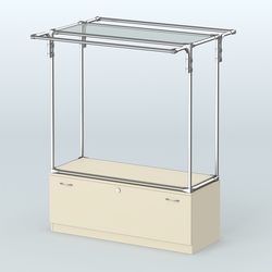 Островная торговая система ХРОМ 1200 мм с тумбами №3, Крем Вайс