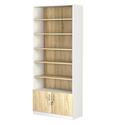 Стеллаж из ДСП с 5-ю полками 400x900 мм серии LEVEL-5 №14 (З/C - ДВП), Белый + Дуб Сонома