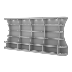 Пристенный высокий стеллаж ГАРАНТ №4-О с ограничителями, Серый