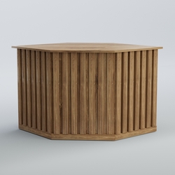 Ресепшен - стол угловой серии ПРИЛИВ №10, Дуб Канзас коричневый