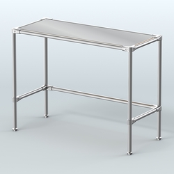 Стол большой D-43 с полкой зеркало 4мм, Дуб Золотистый