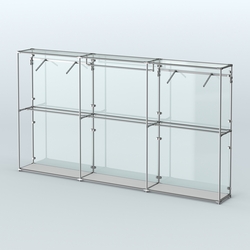 Торговая система ХРОМ (задняя стенка - стекло) 3600 мм с поручнями №3, Серый