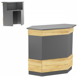 Ресепшен Сеть №3 угловой, Дуб Золотистый и Темно-Серый