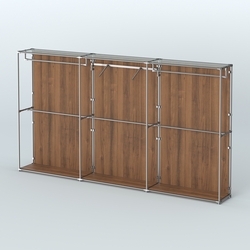 Торговая система ХРОМ (задняя стенка - ДСП) 3600 мм с поручнями №8, Орех