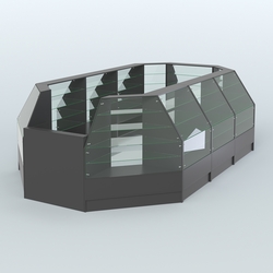 Низкий торговый остров серии Алмаз №4 большой, Черный