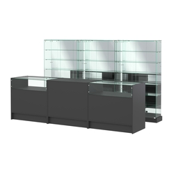 Комплект низких витрин ХП-11 и прилавков ЭК-2, Черный