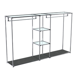 Хромированный стенд-вешало TD-48 №1-1 Хром (с прозрачными полками стекло 6мм), Антрацит