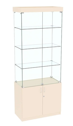 Высокая витрина ИСТРА №701 (задняя стенка - стекло), Крем Вайс
