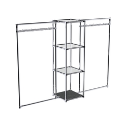 Хромированное вешало ЛУЧ №2-4 с зеркальными полками 4мм, Антрацит