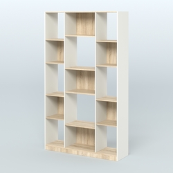 Стеллаж из ДСП серии ЛОФТ №12-1, Белый + Дуб Сонома