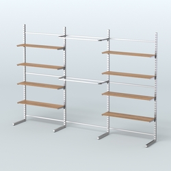 Системы ЭЛЕГАНТ пристенные с полками ДСП и стяжками №5 (3600мм), Орех