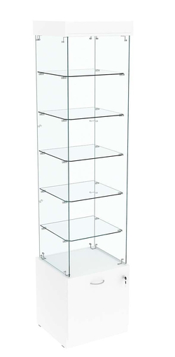 Витрина Кристалл №602 стаканчик (З/C - стекло), без дверей, Белый