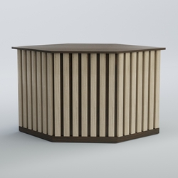 Ресепшен - стол угловой серии ПРИЛИВ №10, Дуб Венге + Дуб Сонома