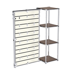 Хромированное вешало ЩИТ №1-3 с полками ДСП 16мм, Орех