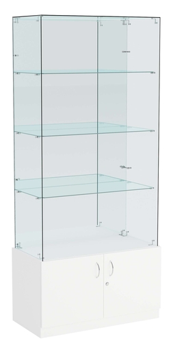 Витрина ИСТРА №107 прямоугольная (З/C - зеркало), без дверей, Белый