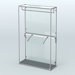 Торговая система ХРОМ (задняя стенка - стекло) 1200 мм с поручнями №2, Темно-Серый