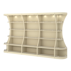 Пристенный высокий стеллаж ГАРАНТ №3-О с ограничителями, Крем Вайс