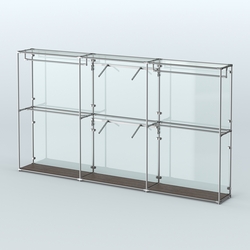 Торговая система ХРОМ (задняя стенка - стекло) 3600 мм с поручнями №5, Дуб Венге