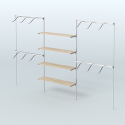 Neo Fix №3 с полками из ДСП и поручнями из хрома (3600 мм), Дуб Сонома