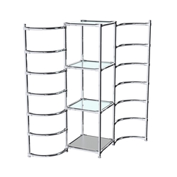 Хромированное вешало ДУГА №1-1 с полками стекло 6 мм, Серый