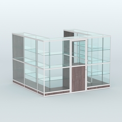 Павильон из профиля пристенный №5г (6,75 кв. м), Ясень Анкор темный