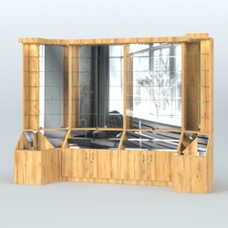 Павильон со стеклянными полками серии Эталон №4, Дуб Золотистый