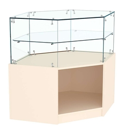 Прилавок Истра №17 угловой, универсальный (открытый), Крем Вайс