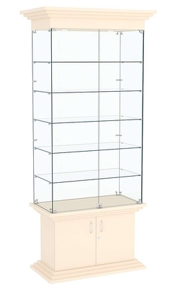 Витрина с дверками широкая с 5-ю полками ЦИТАДЕЛЬ №501, Крем Вайс
