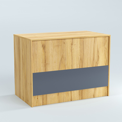 Стол-ресепшен серии ПРАЙМ №1Б, Дуб Золотистый и Темно-Серый