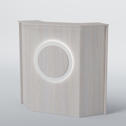 Ресепшен угловой КРУГ №2, Ясень Анкор светлый