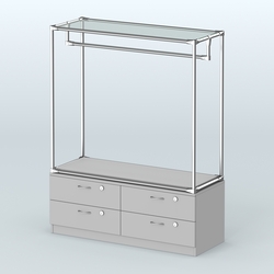 Островная торговая система ХРОМ 1200 мм с тумбами №1, Серый