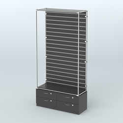 Торговая система ХРОМ (задняя стенка - Экономпанель) №5 с тумбой Т-14, Черный