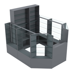 Торговый пристенный островок ГРАЦИЯ №8 (открытый) (5.24 кв.м), Темно-Серый