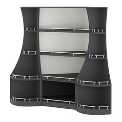 Угловой низкий стеллаж ГАРАНТ №1-О с ограничителями, Черный и Белый