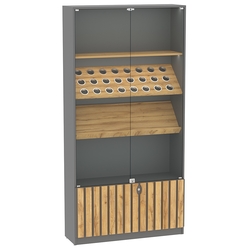 Витрина серии "Смок" №7, Темно-Серый  + Дуб Золотистый